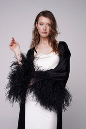  Black Silk Thalassic Robe Amoralle