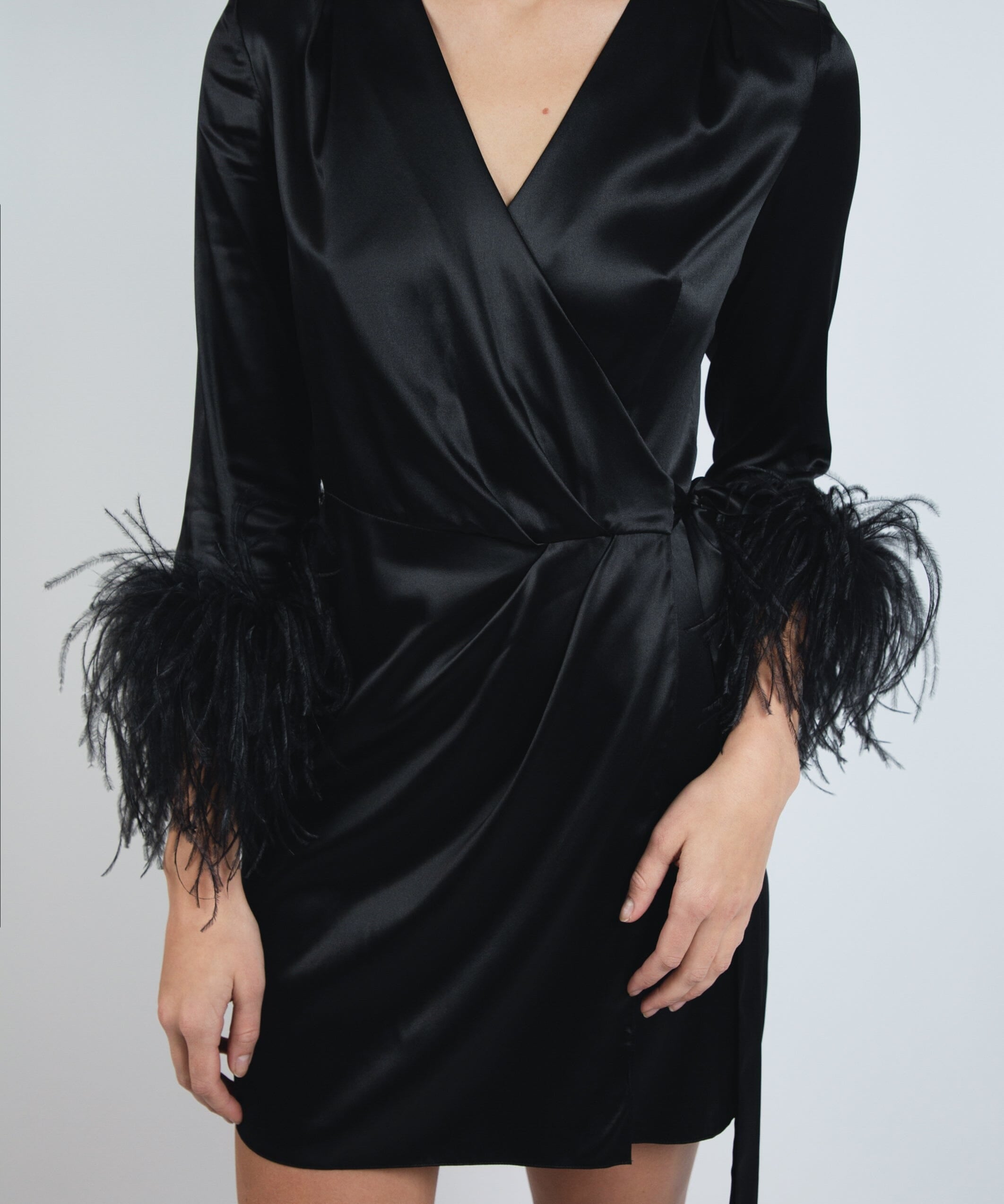  Black Stargazing Silk Kimono Robe Amoralle