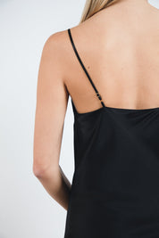  Femme Fatale Silk Mini Slip Dress Black Product Amoralle