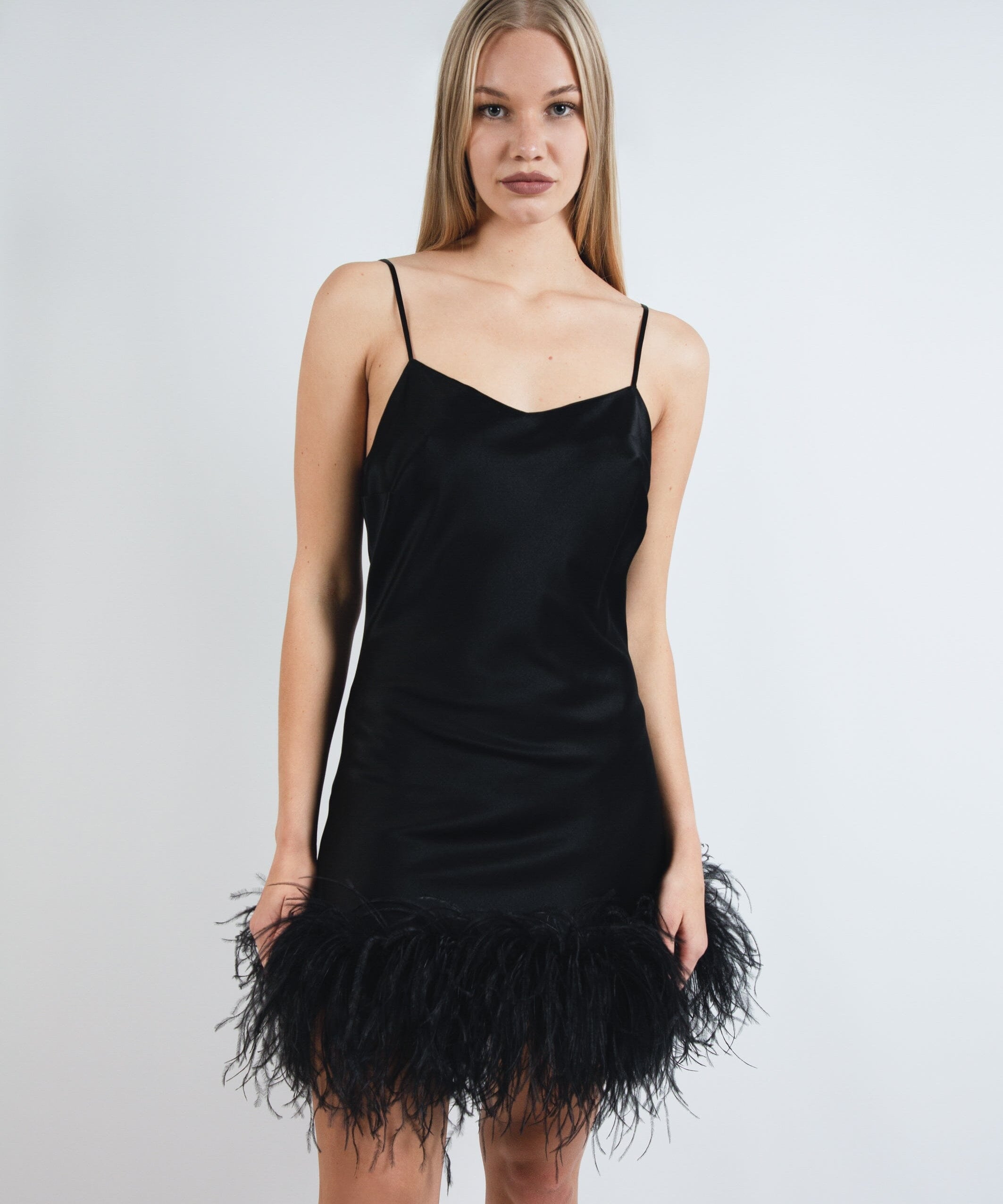  Femme Fatale Silk Mini Slip Dress Black Product Amoralle