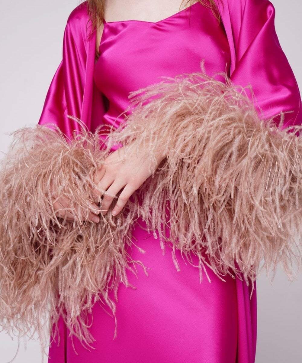  Fuchsia Silk Thalassic Robe Amoralle