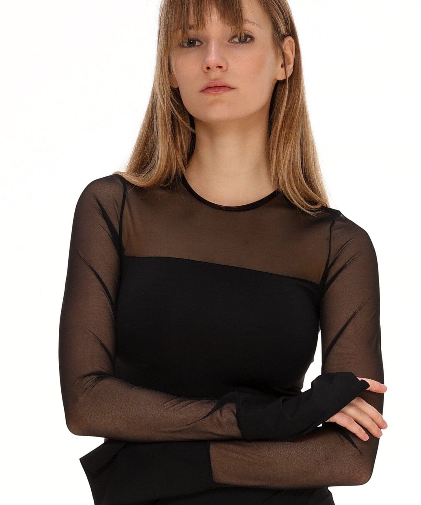  Mesh Sleeve Bodysuit Product Amoralle