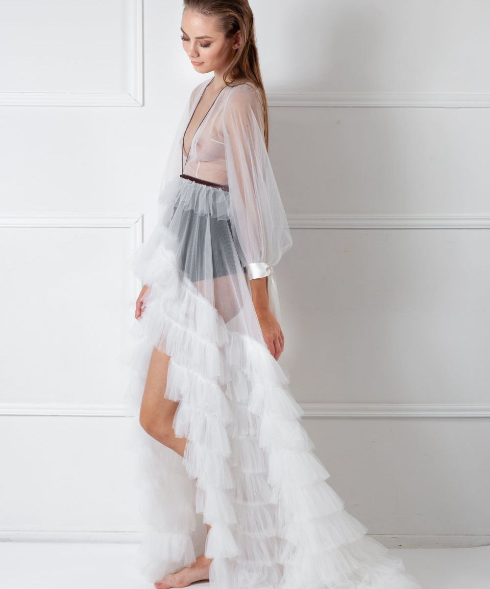  Petal Dusk Robe Ivory Amoralle