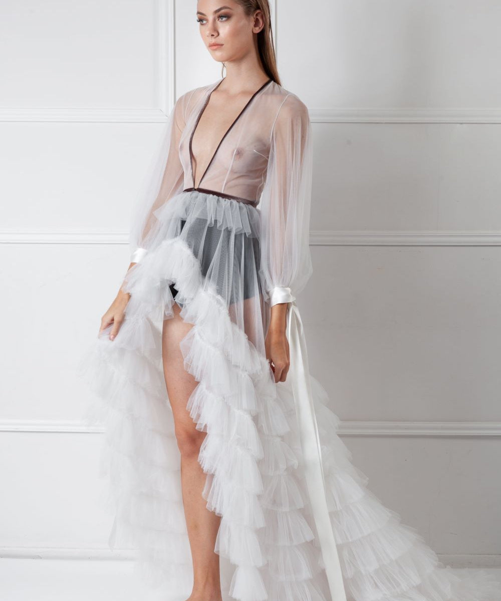  Petal Dusk Robe Ivory Amoralle