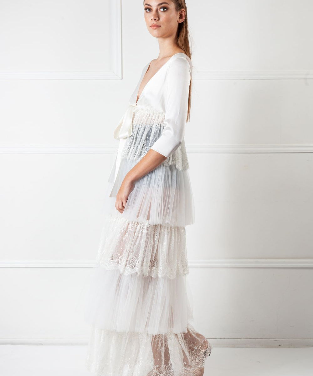  Shadow Bloom Robe Ivory Amoralle
