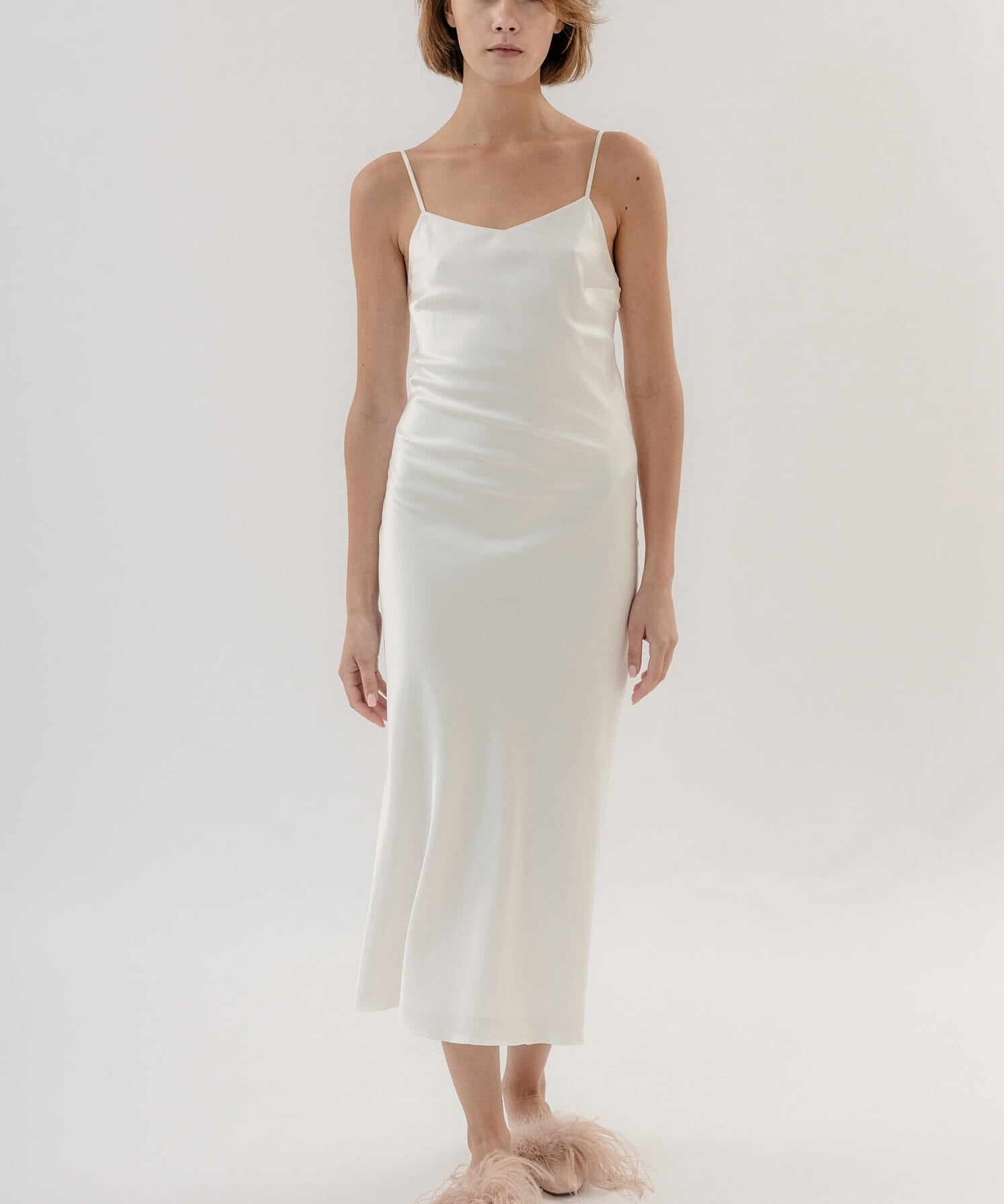  Admirable Double Silk Slip Ivory Product Amoralle